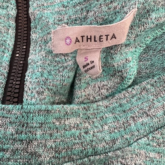 Athleta Heather Green En Route Skater Flared Casual Dress Size Small S - Picture 7 of 7